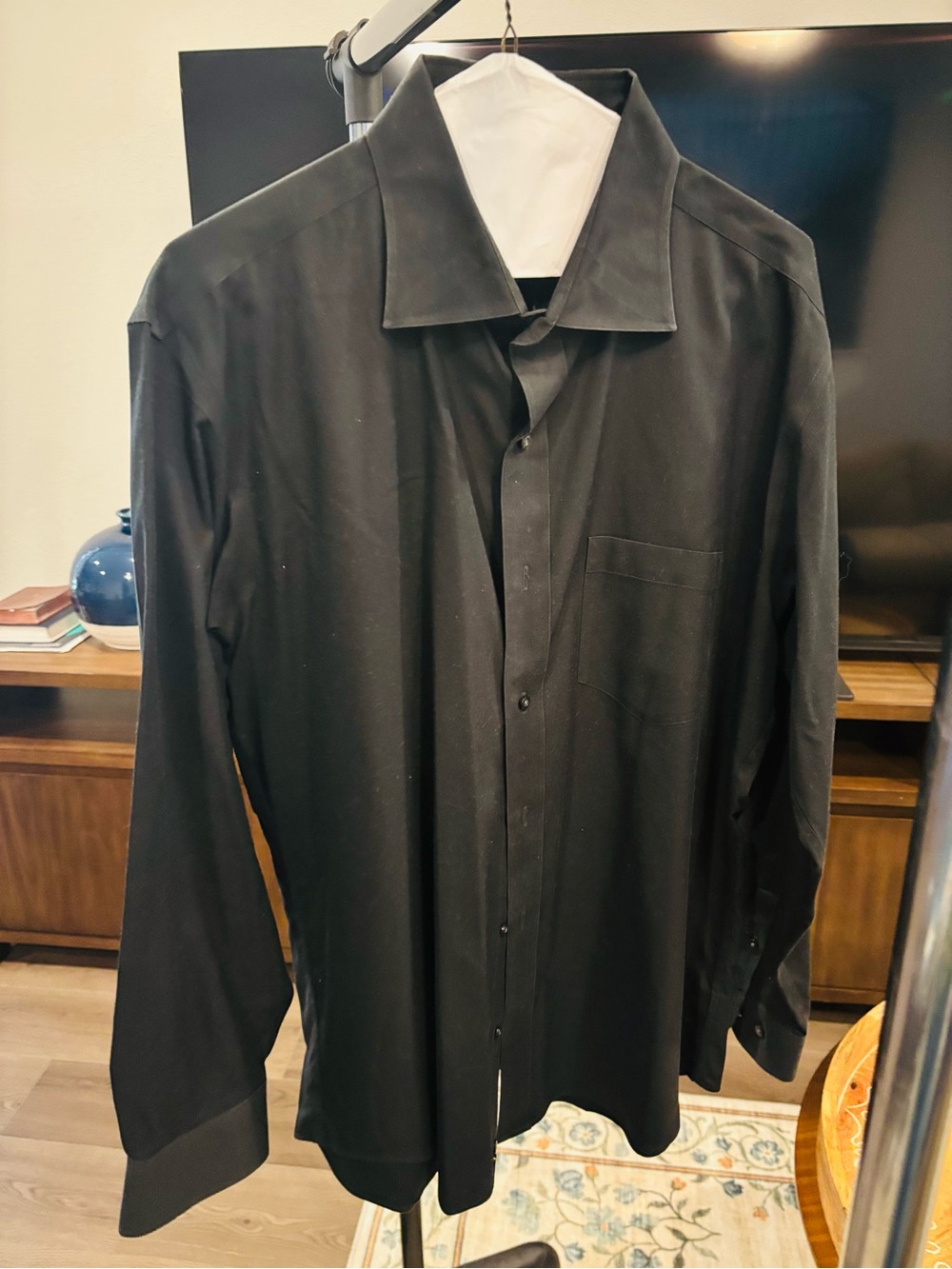 Murano Black slim fit  Long-Sleeve Dress Shirt
